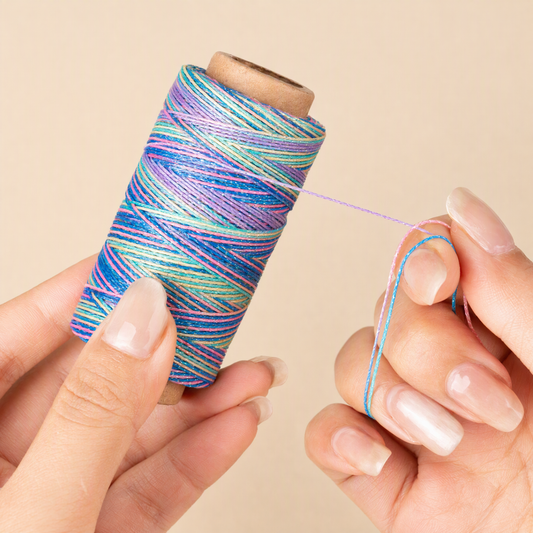 100m 6-Ply Waxed Cord for Bracelet Making – 0.5mm Starry Multicolor Thread