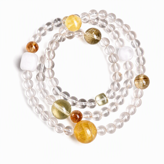 Clear Quartz & Citrine Multi-Layer Bracelet – Natural Crystal Jewelry