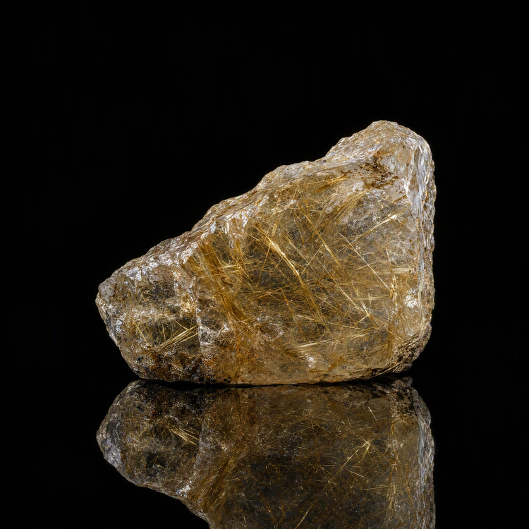 Handmade golden rutilated quartz bead bracelet
