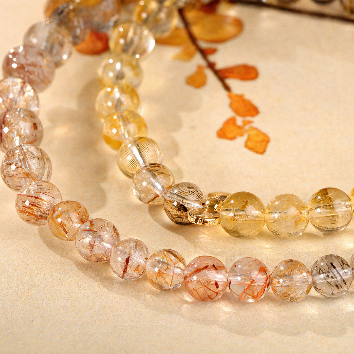 Citrine & Black Gold Super Seven Double-Wrap Bracelet