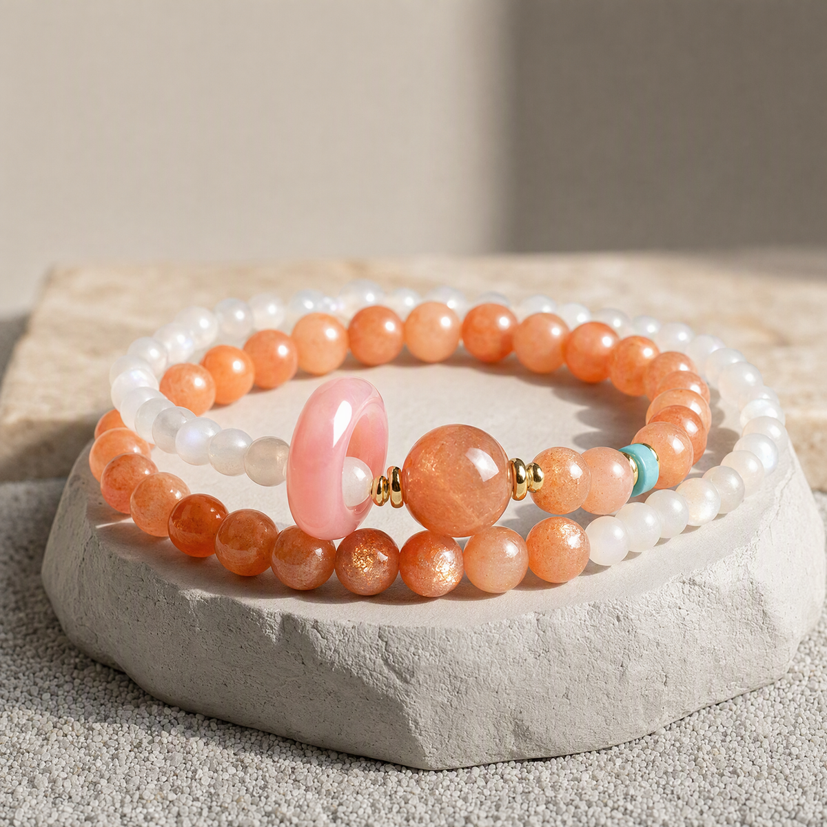 Double-Wrap Crystal Bracelet with Symbolic Charm – 10 Gemstone Designs