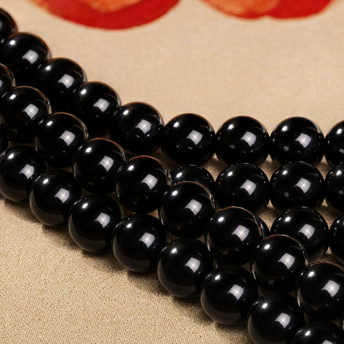 Tiger’s Eye & Black Obsidian Multi-Layer Bracelet with Gourd Charm