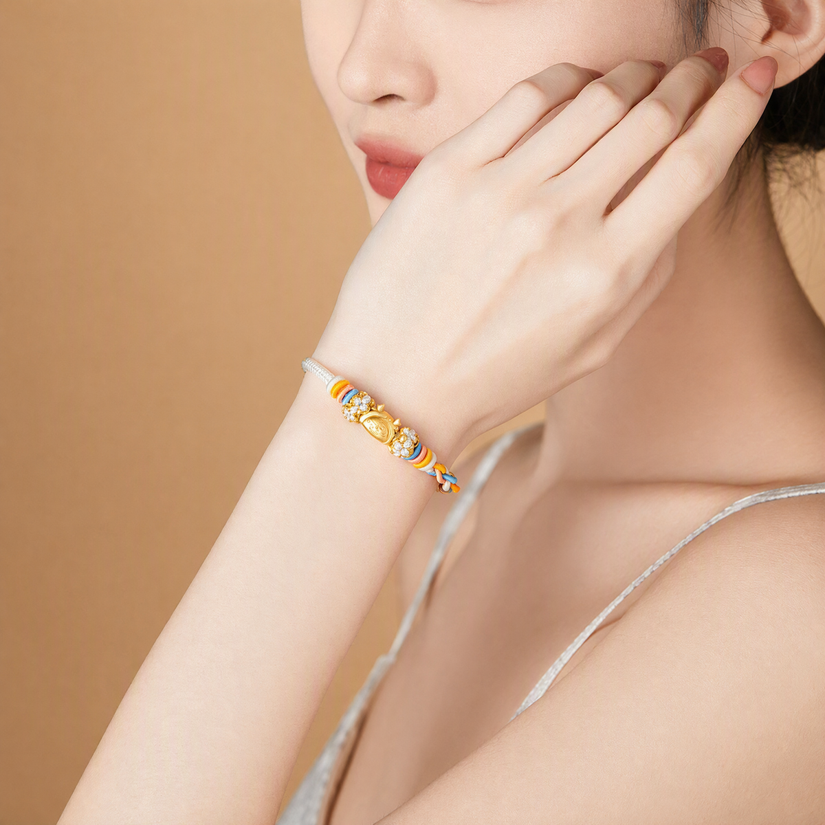 Adjustable DIY Woven Bracelet Base – Minimalist Bead-Compatible Lucky String Bracelet