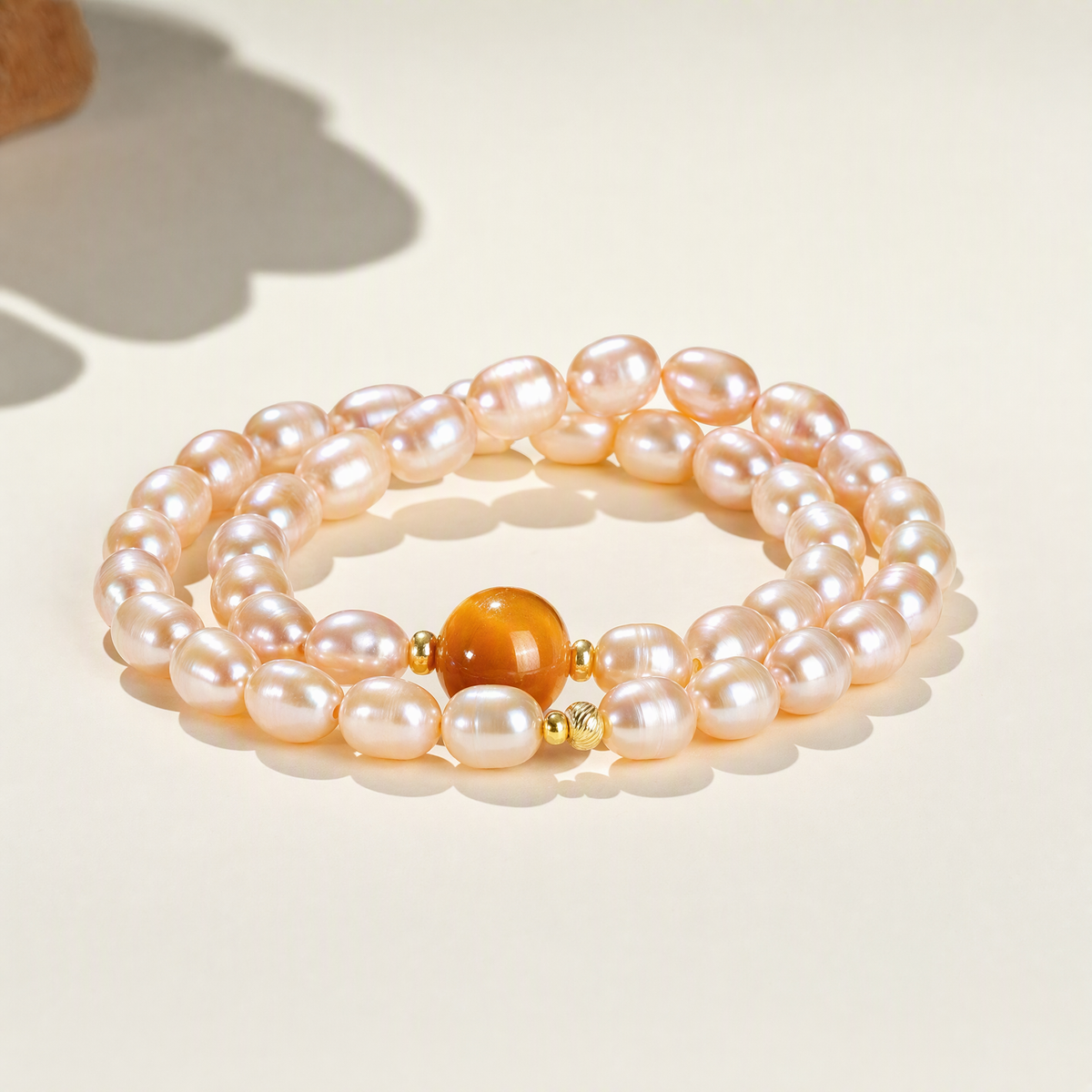 Freshwater Pearl & Golden Tiger’s Eye Multi-Wrap Bracelet