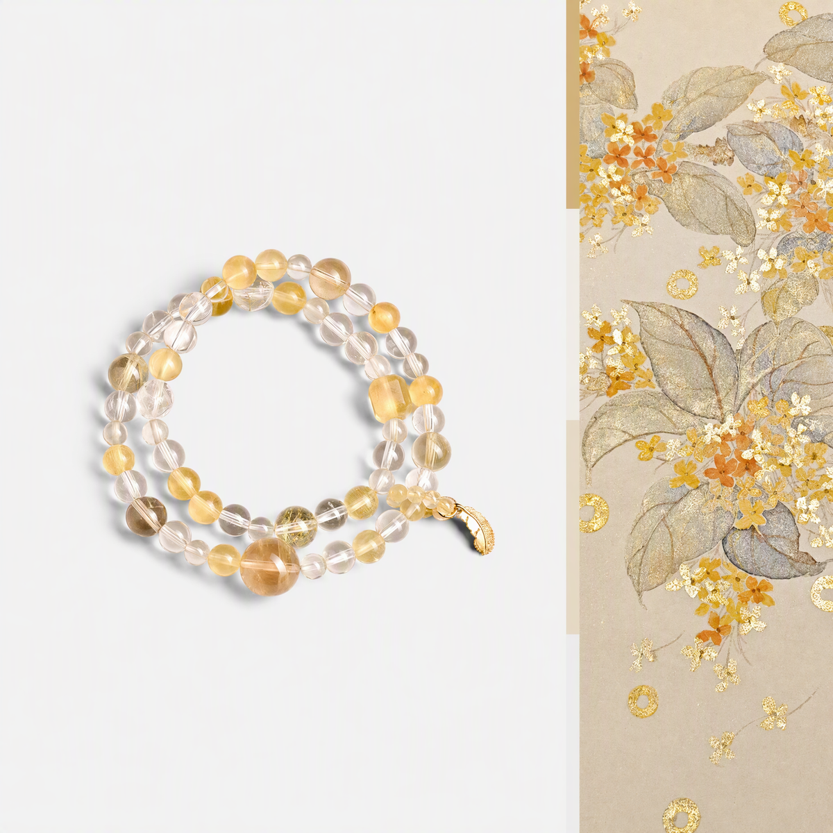 Clear Quartz & Citrine Multi-Layer Bracelet – Natural Crystal Jewelry