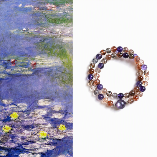Purple Super Seven & Lepidolite Bracelet – 6mm Purple Crystal Jewelry