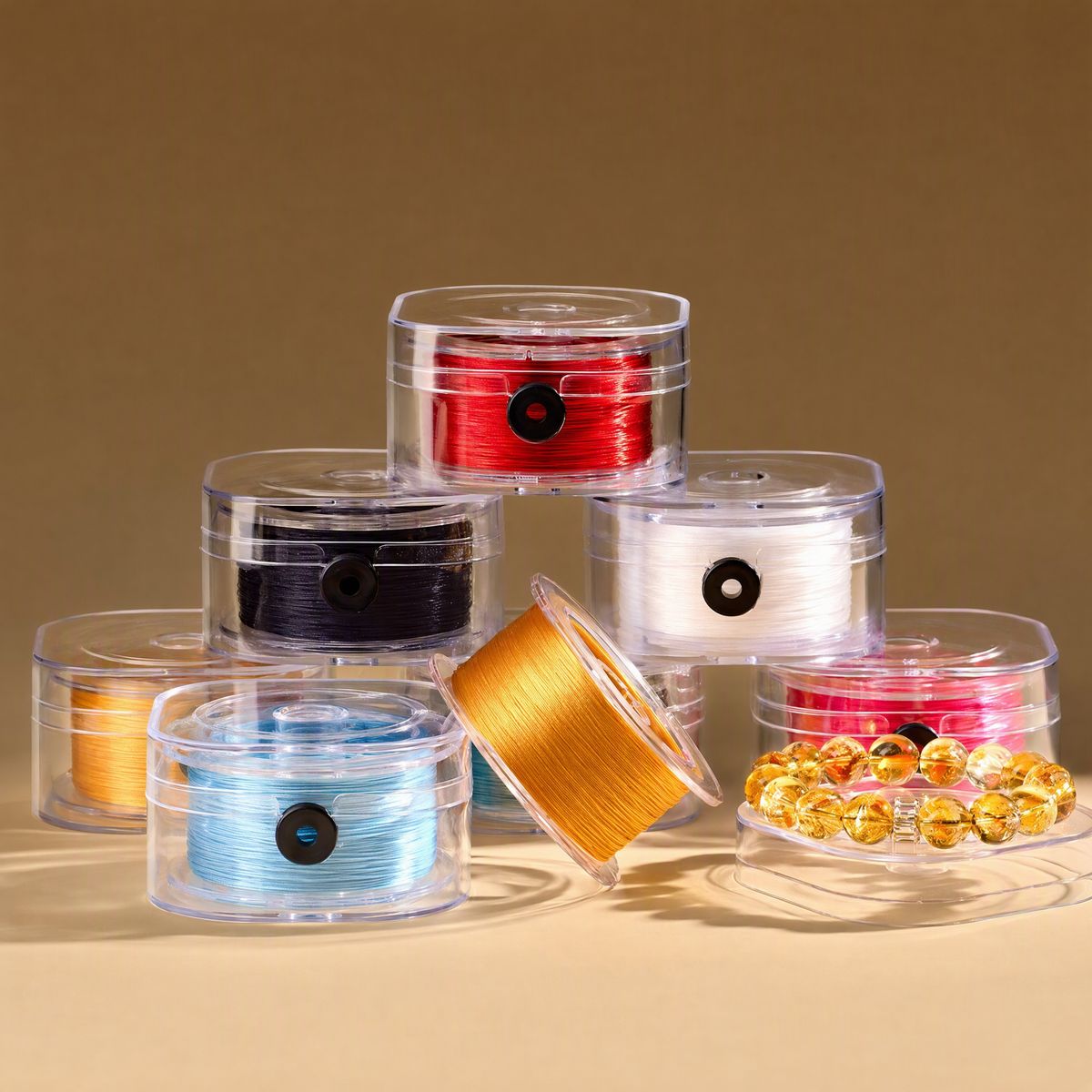 0.6mm Elastic Beading Cord for DIY Bracelets with Storage Box