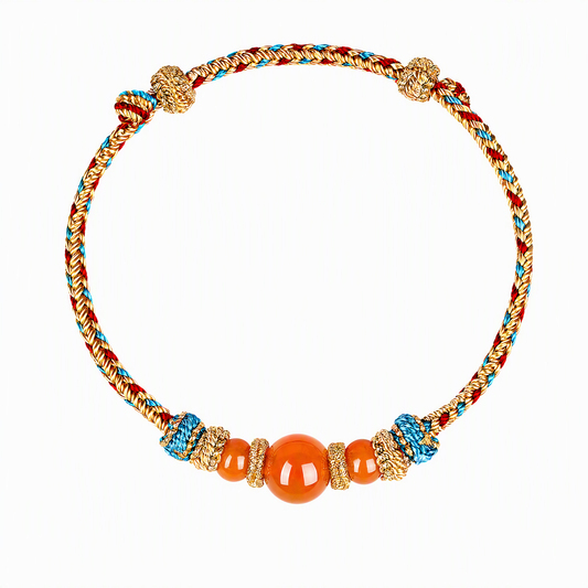 Handwoven Agate Beaded Bracelet – Unisex Couple Gift