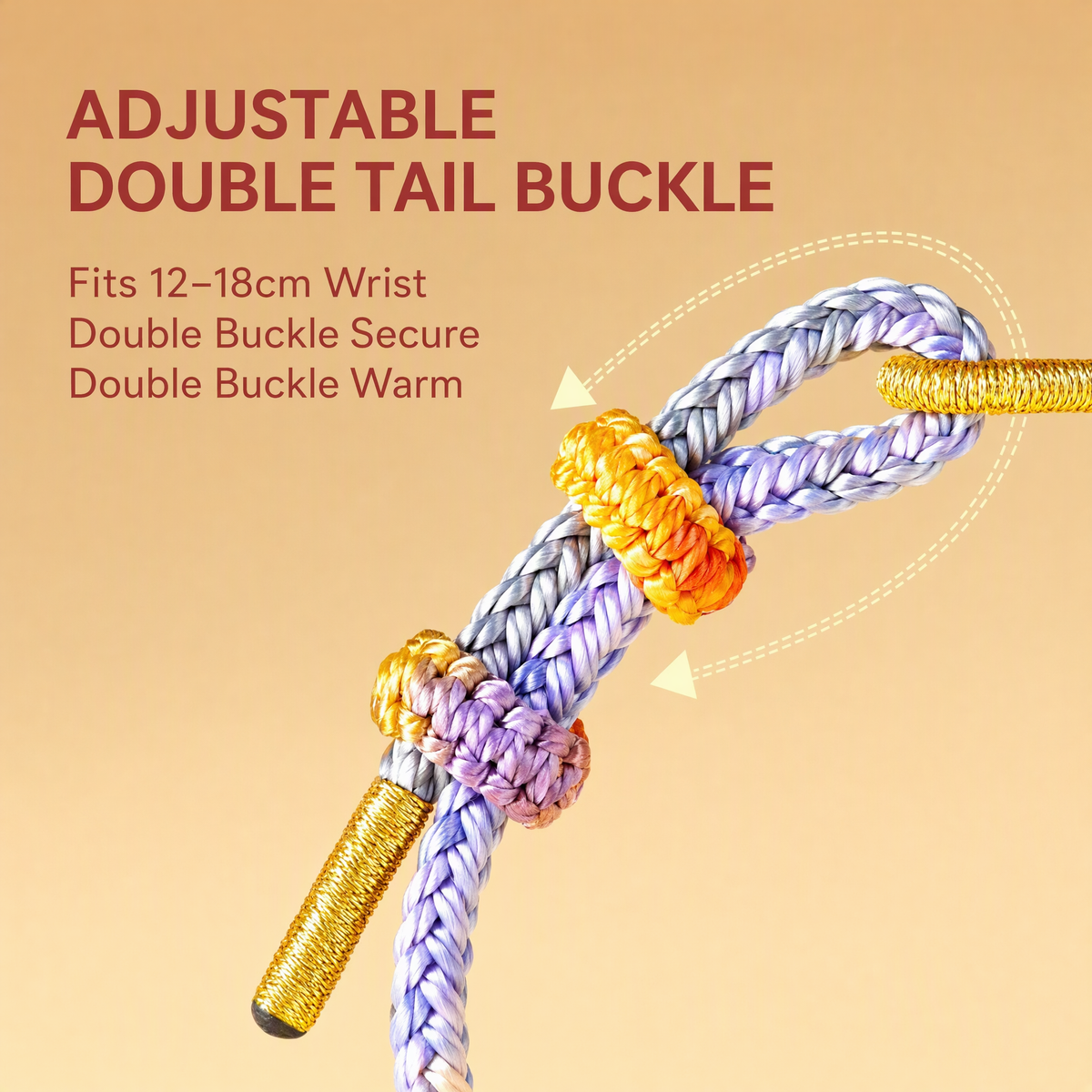 DIY Adjustable Woven Lucky Bracelet with Peach Blossom Knot – Bead-Compatible Bracelet for Adults & Kids