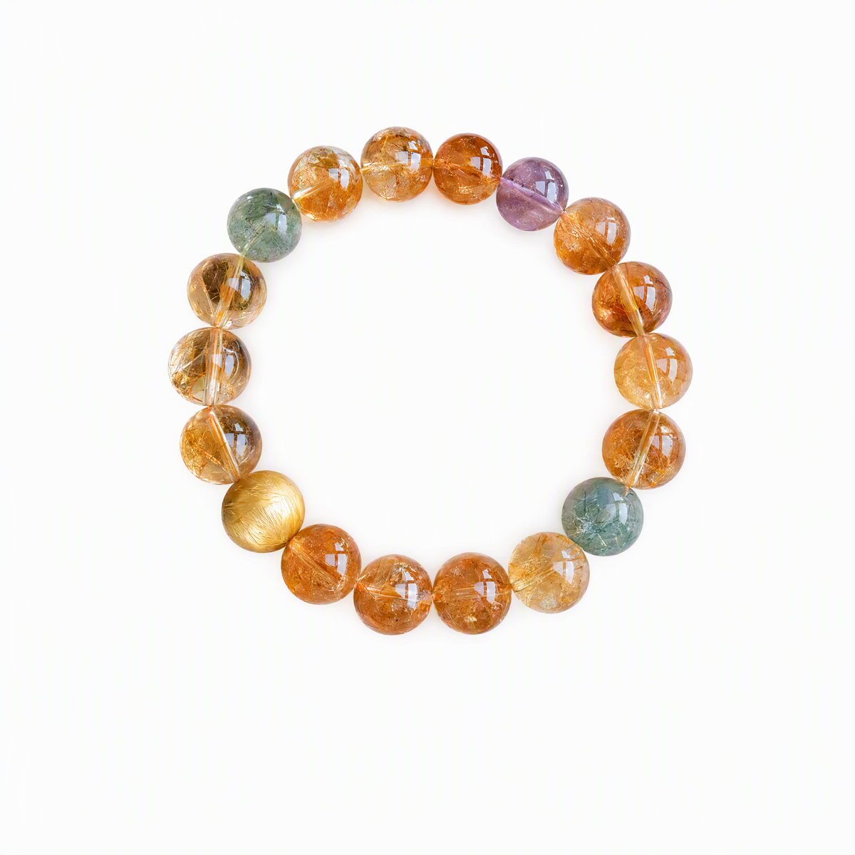 Citrine & Golden Rutilated Quartz Bracelet – Natural Crystal Jewelry