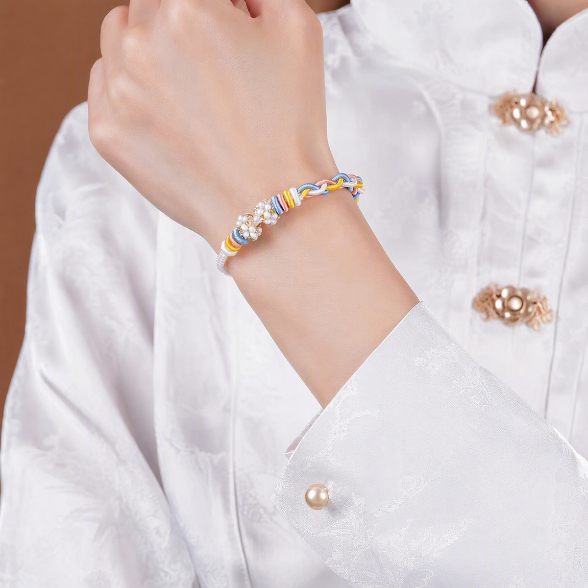 Adjustable DIY Woven Bracelet Base – Minimalist Bead-Compatible Lucky String Bracelet