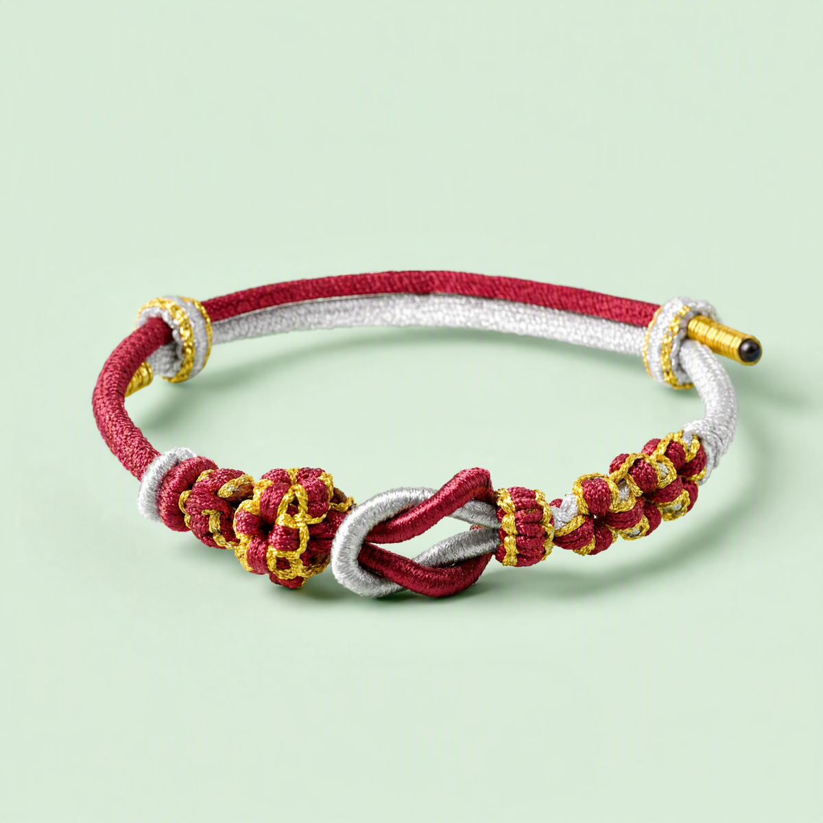DIY Couple Woven Bracelet – Adjustable Peach Blossom String Bracelet for Custom Beads
