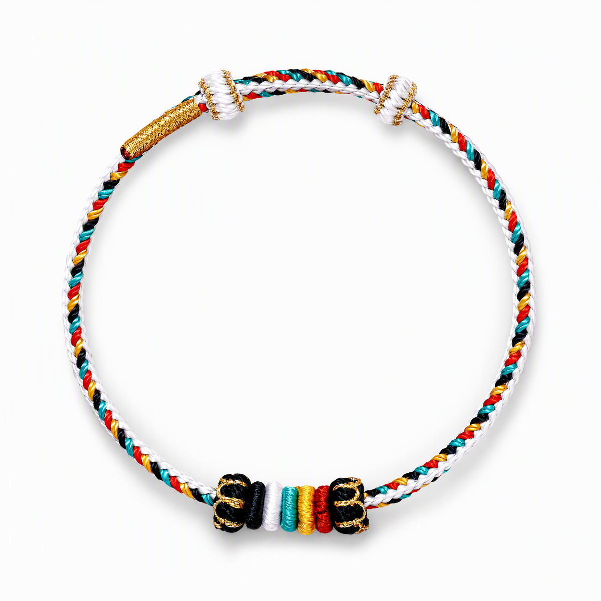 Five Elements Woven Red String Bracelet – Adjustable Chinese-Inspired Good Luck Bracelet