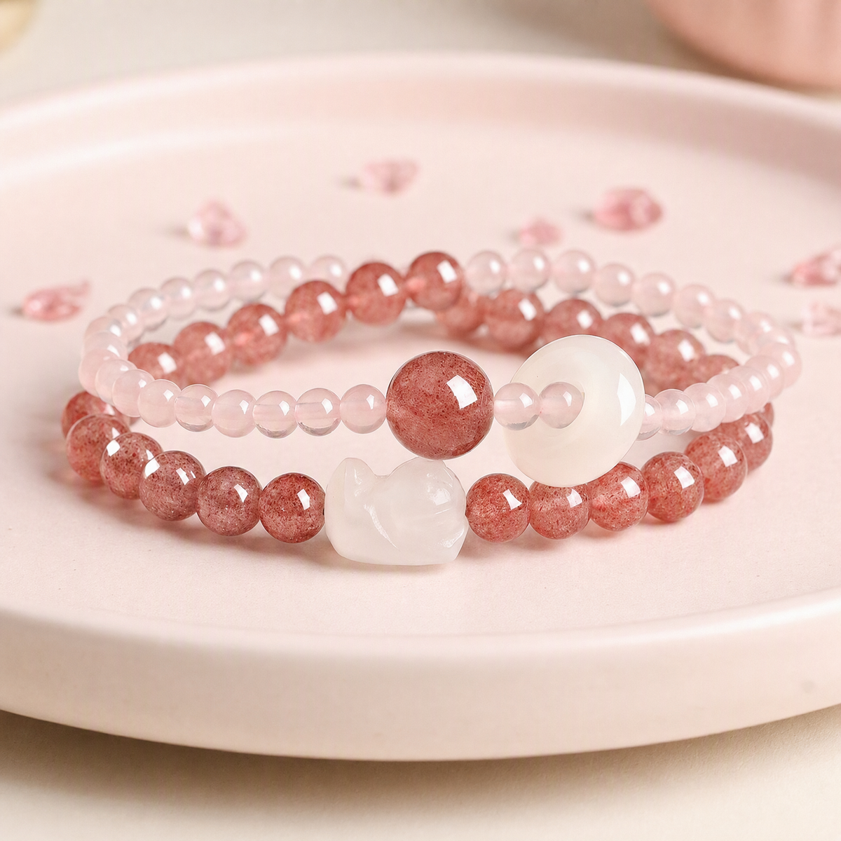 Double-Wrap Crystal Bracelet with Symbolic Charm – 10 Gemstone Designs