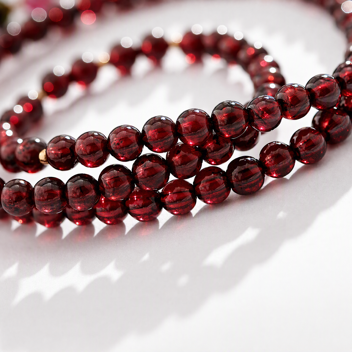 Garnet & Tourmaline Layered Bracelet – January Birthstone Jewelry