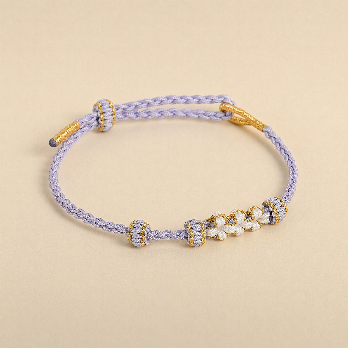 DIY Peach Blossom Knot Bracelet Base – Adjustable Woven String for Custom Beaded Jewelry