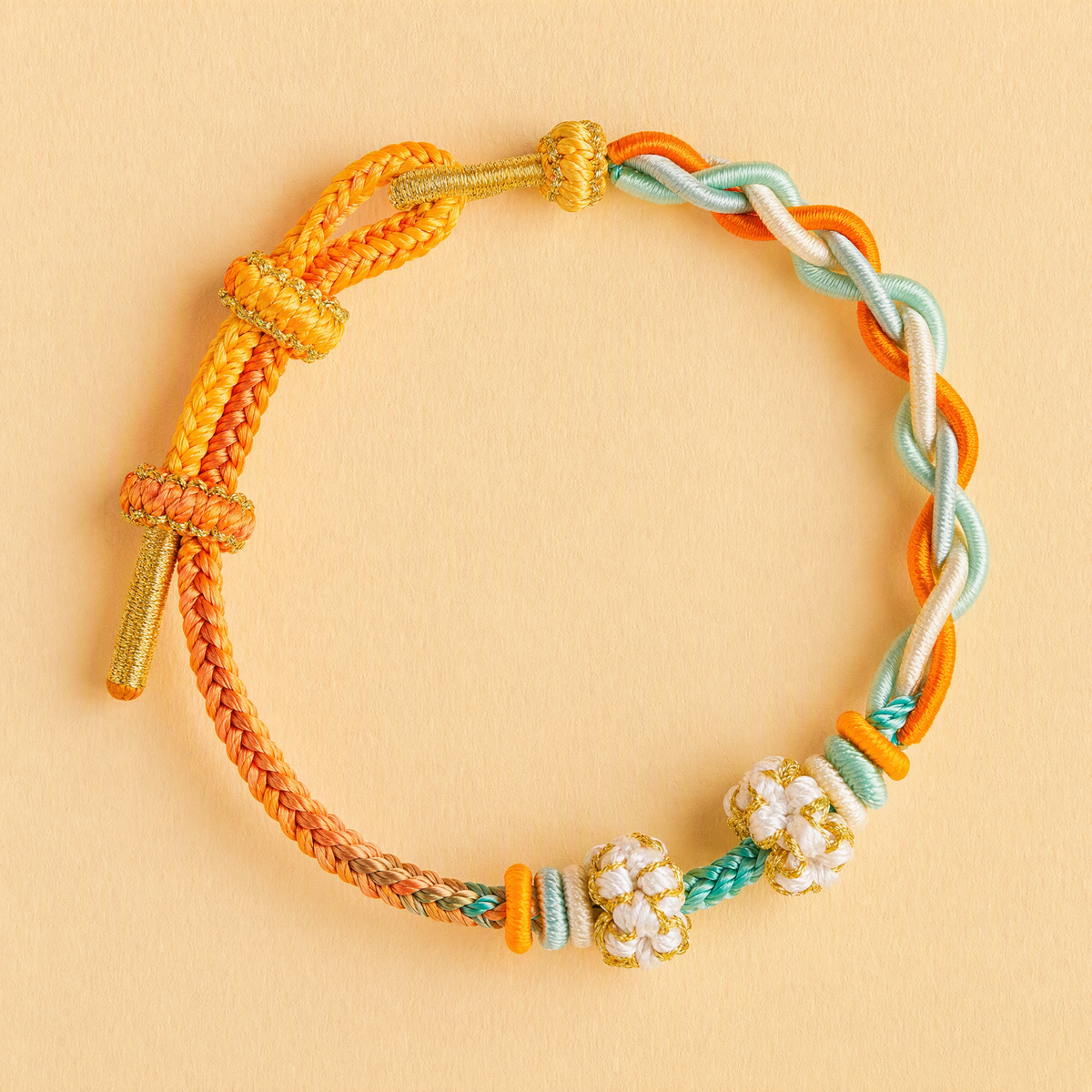 Adjustable DIY Woven Bracelet Base – Minimalist Bead-Compatible Lucky String Bracelet