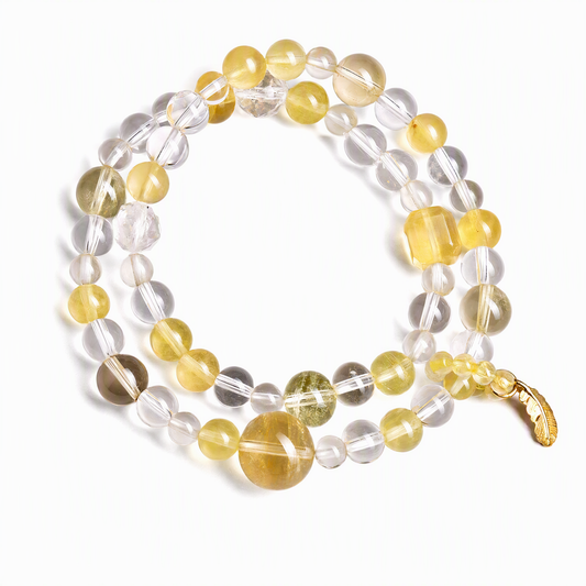 Clear Quartz & Citrine Multi-Layer Bracelet – Natural Crystal Jewelry