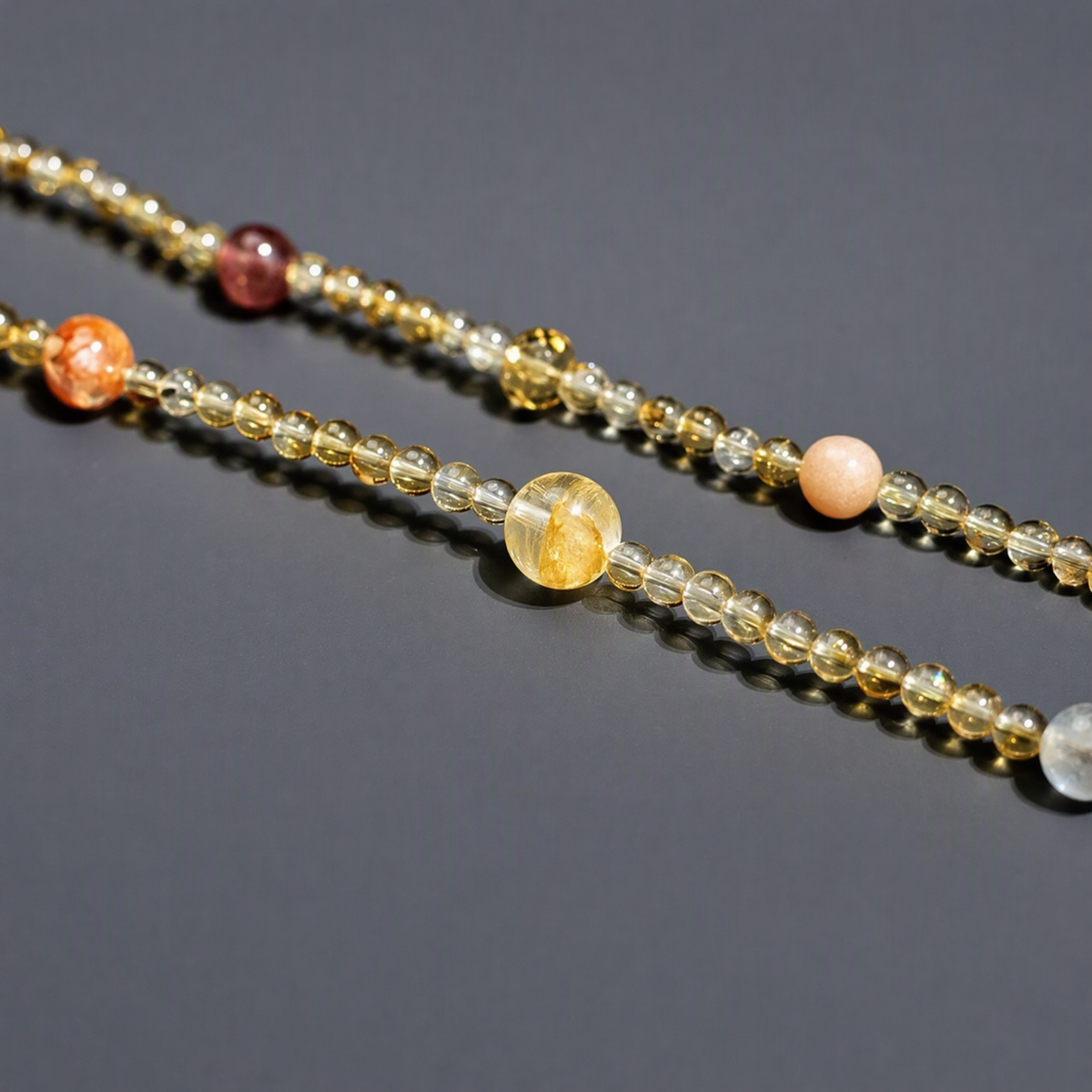 Natural Citrine 3-Wrap Crystal Bracelet with Tiger's Eye & Mixed Gemstones for Women