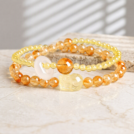 Double-Wrap Crystal Bracelet with Symbolic Charm – 10 Gemstone Designs