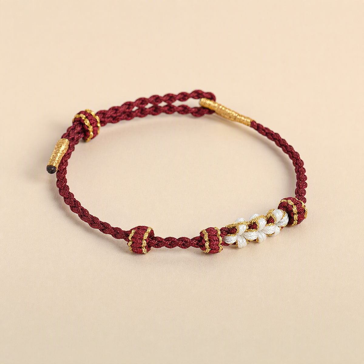 DIY Peach Blossom Knot Bracelet Base – Adjustable Woven String for Custom Beaded Jewelry