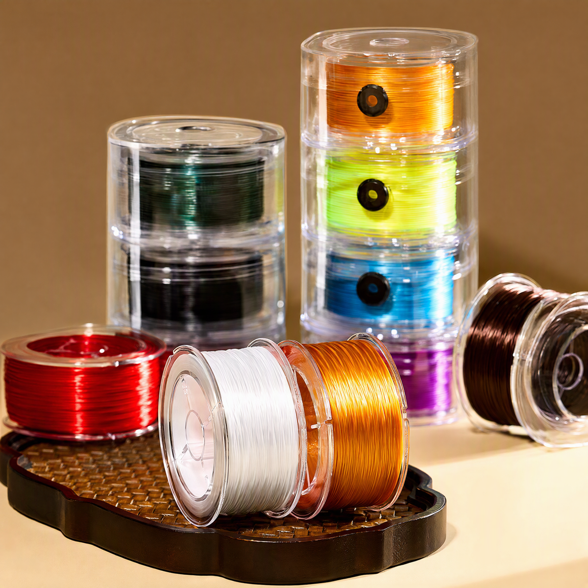 0.6mm Elastic Beading Cord for DIY Bracelets with Storage Box