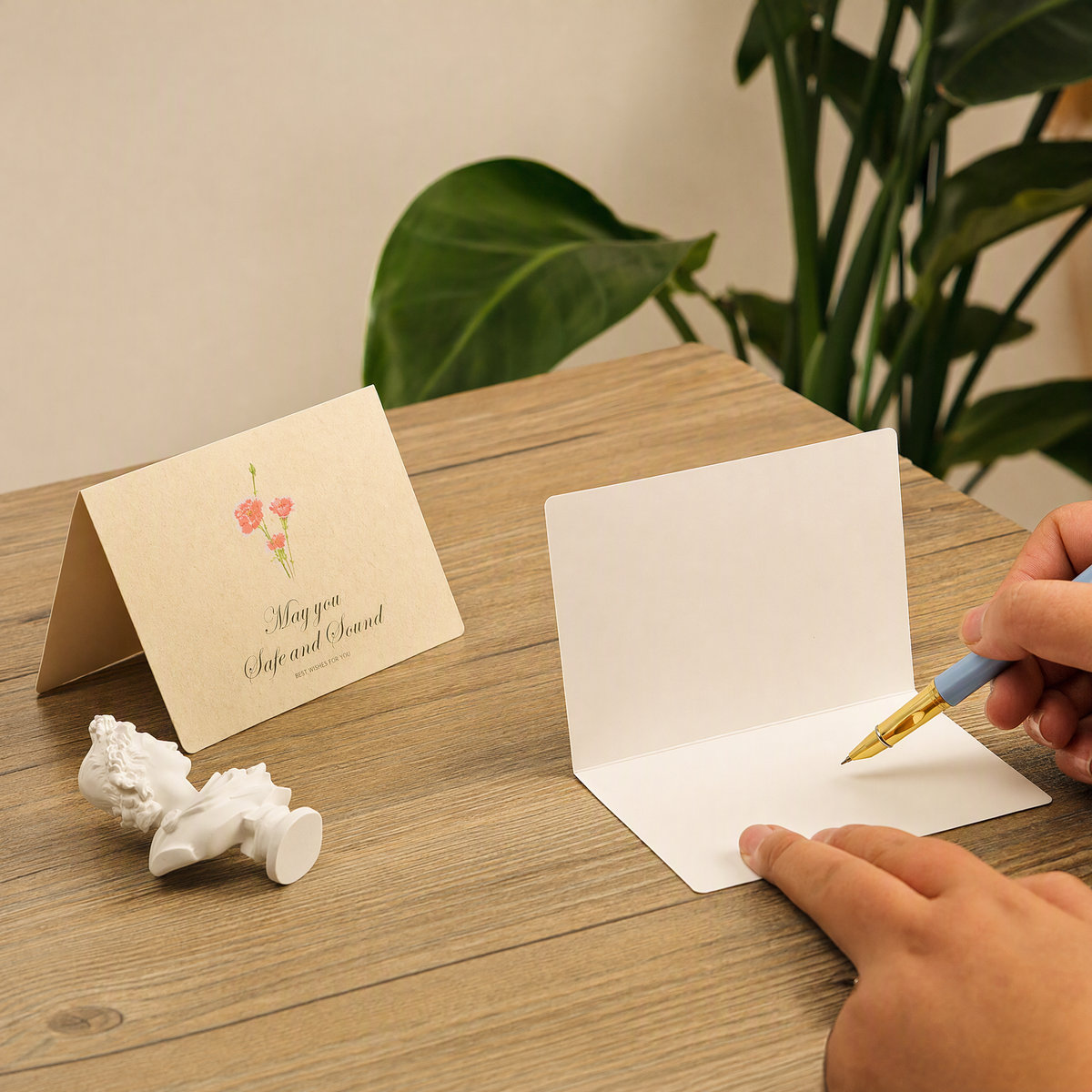 Vintage Greeting Cards with Kraft Envelopes & Gold Foil Seals – 6 Designs