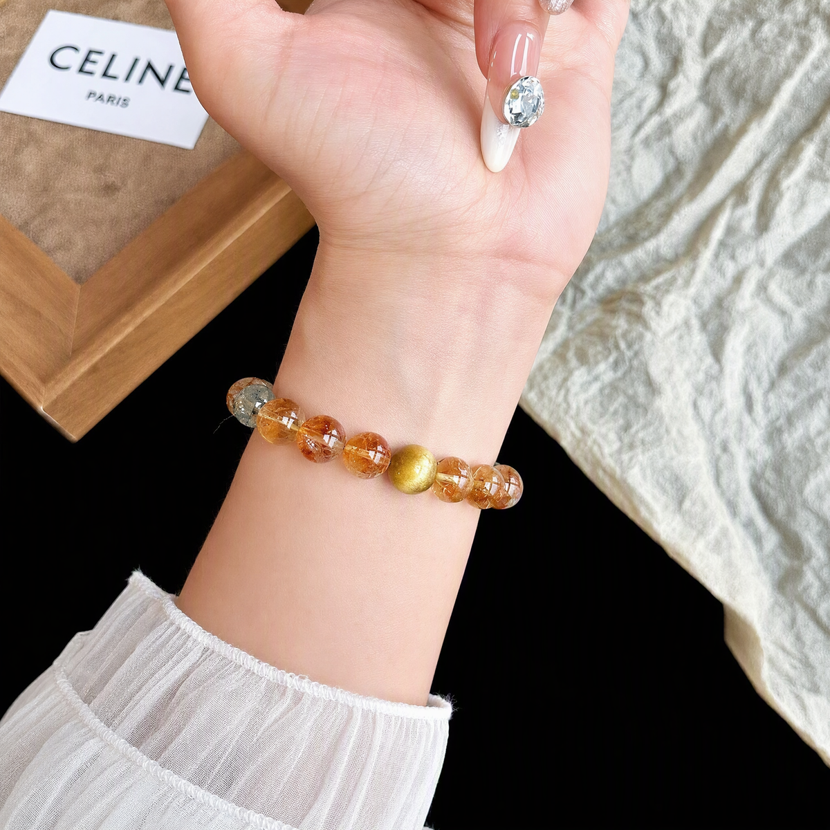Citrine & Golden Rutilated Quartz Bracelet – Natural Crystal Jewelry