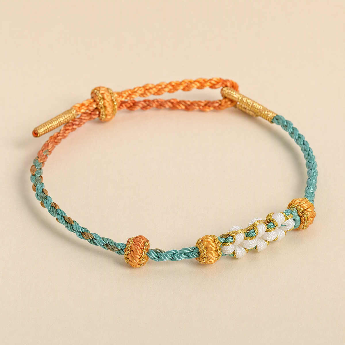 DIY Peach Blossom Knot Bracelet Base – Adjustable Woven String for Custom Beaded Jewelry