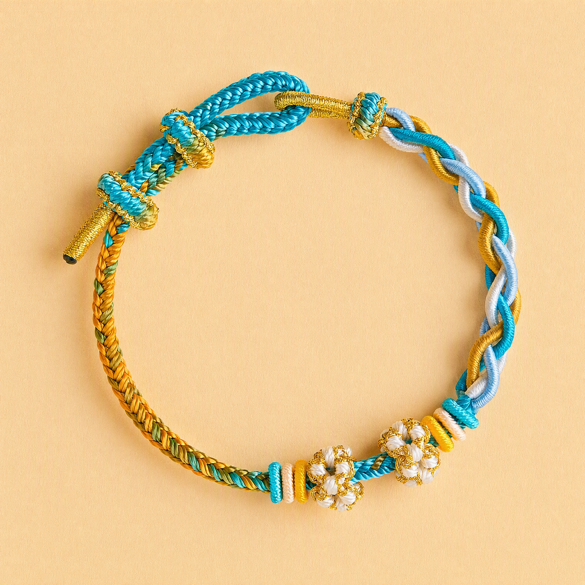 Adjustable DIY Woven Bracelet Base – Minimalist Bead-Compatible Lucky String Bracelet