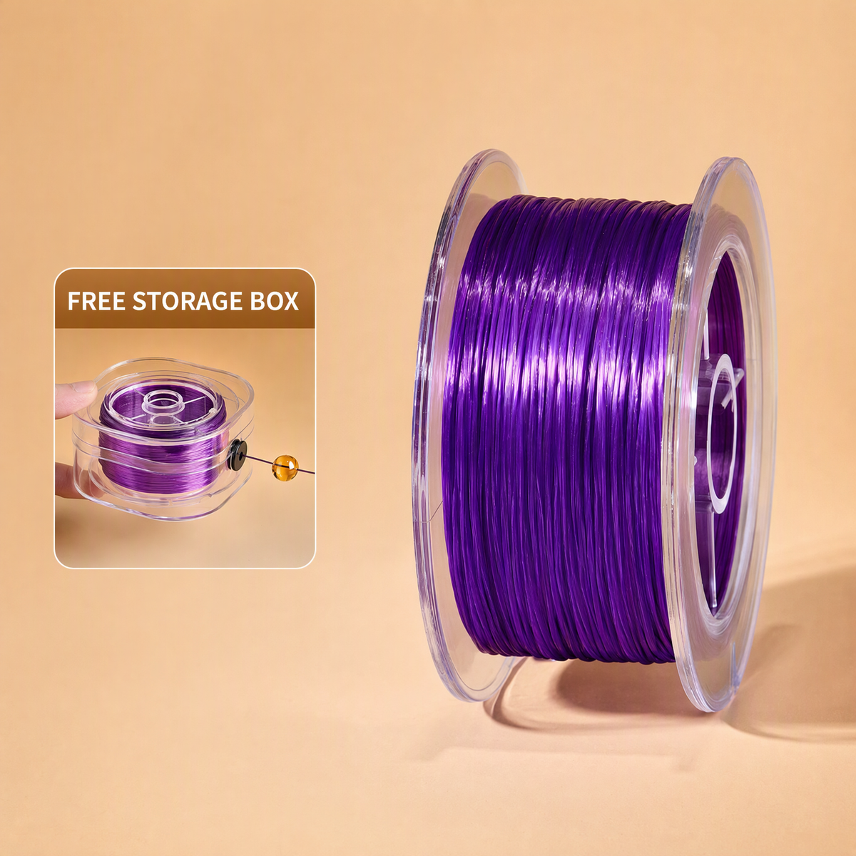 0.6mm Elastic Beading Cord for DIY Bracelets with Storage Box