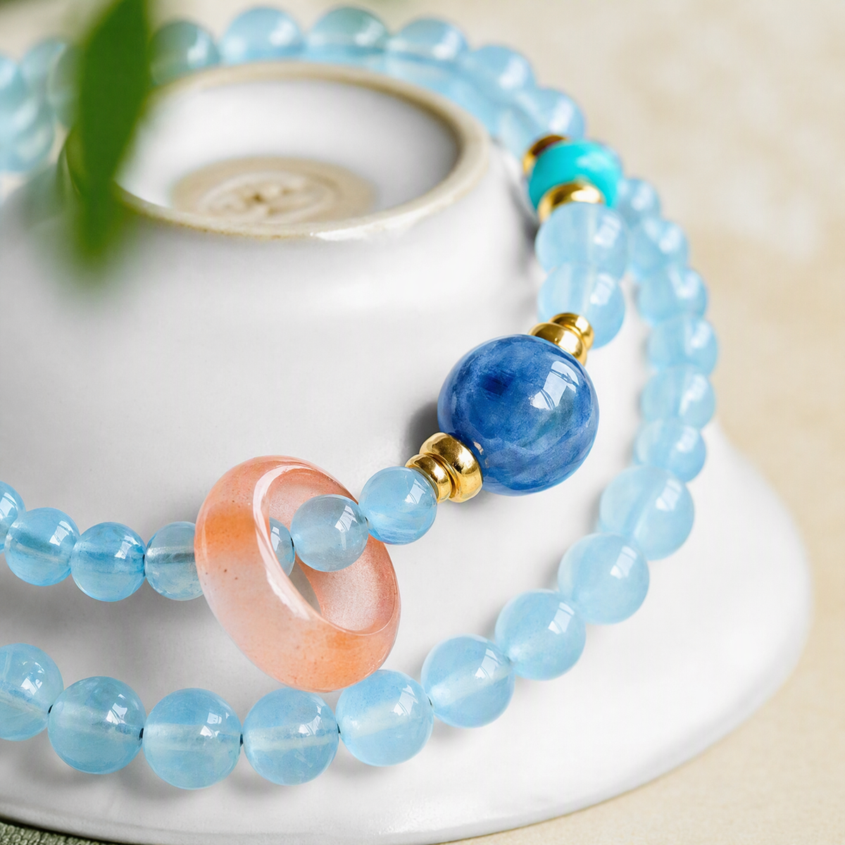 Aquamarine & Blue Kyanite Double-Wrap Bracelet – 6mm Gemstone Beads
