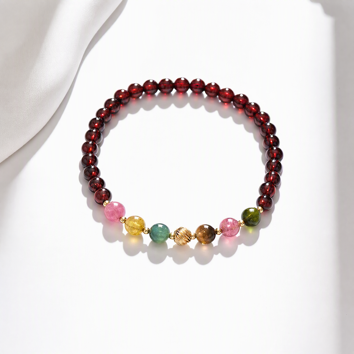 Garnet & Tourmaline Layered Bracelet – January Birthstone Jewelry