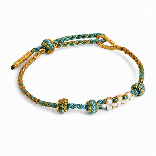 DIY Peach Blossom Knot Bracelet Base – Adjustable Woven String for Custom Beaded Jewelry