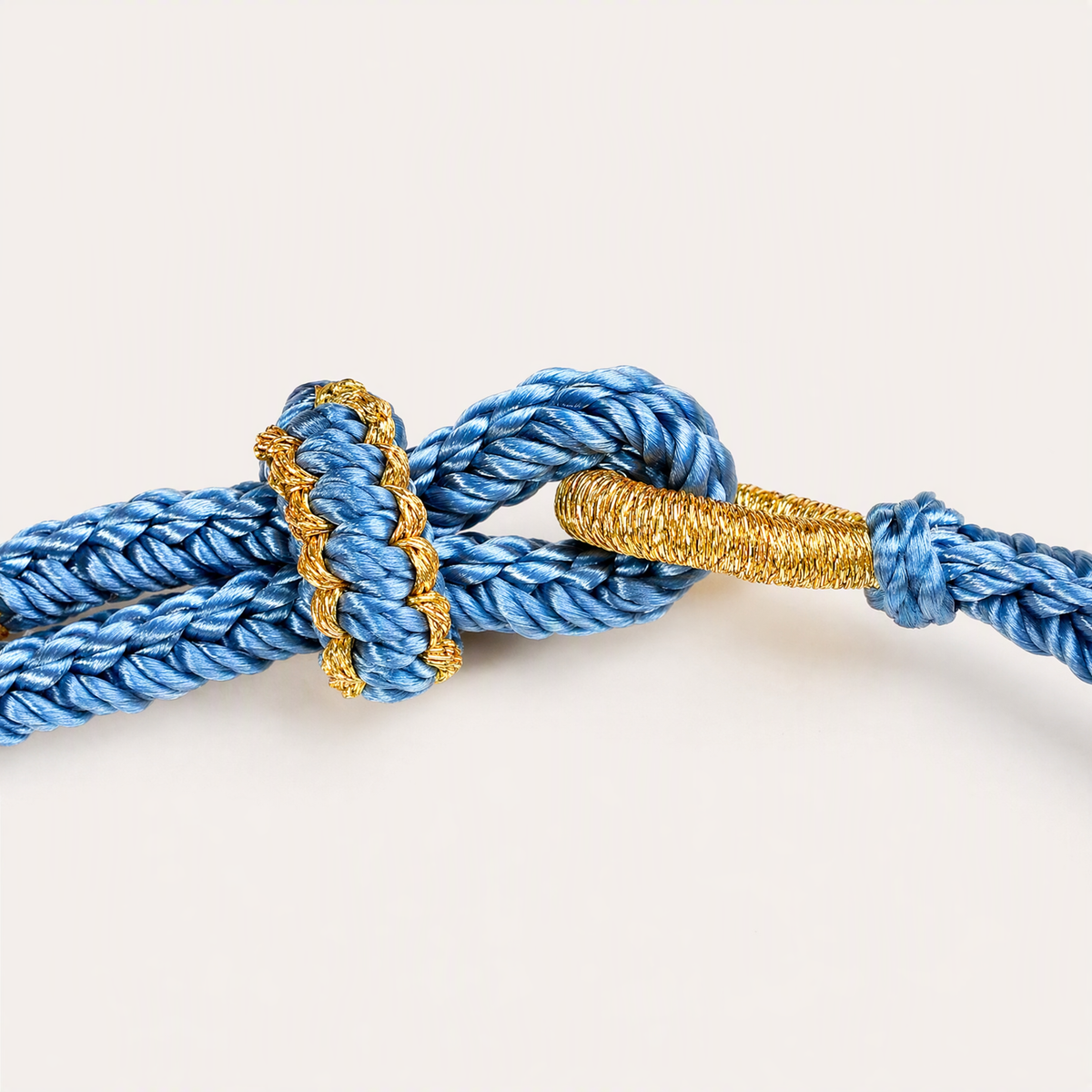Handwoven Fish Tail Charm Bracelet with 14K Gold-Plated Peach Blossom Bead
