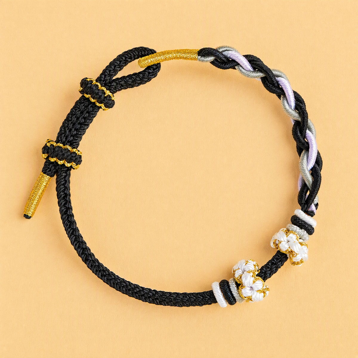 Adjustable DIY Woven Bracelet Base – Minimalist Bead-Compatible Lucky String Bracelet