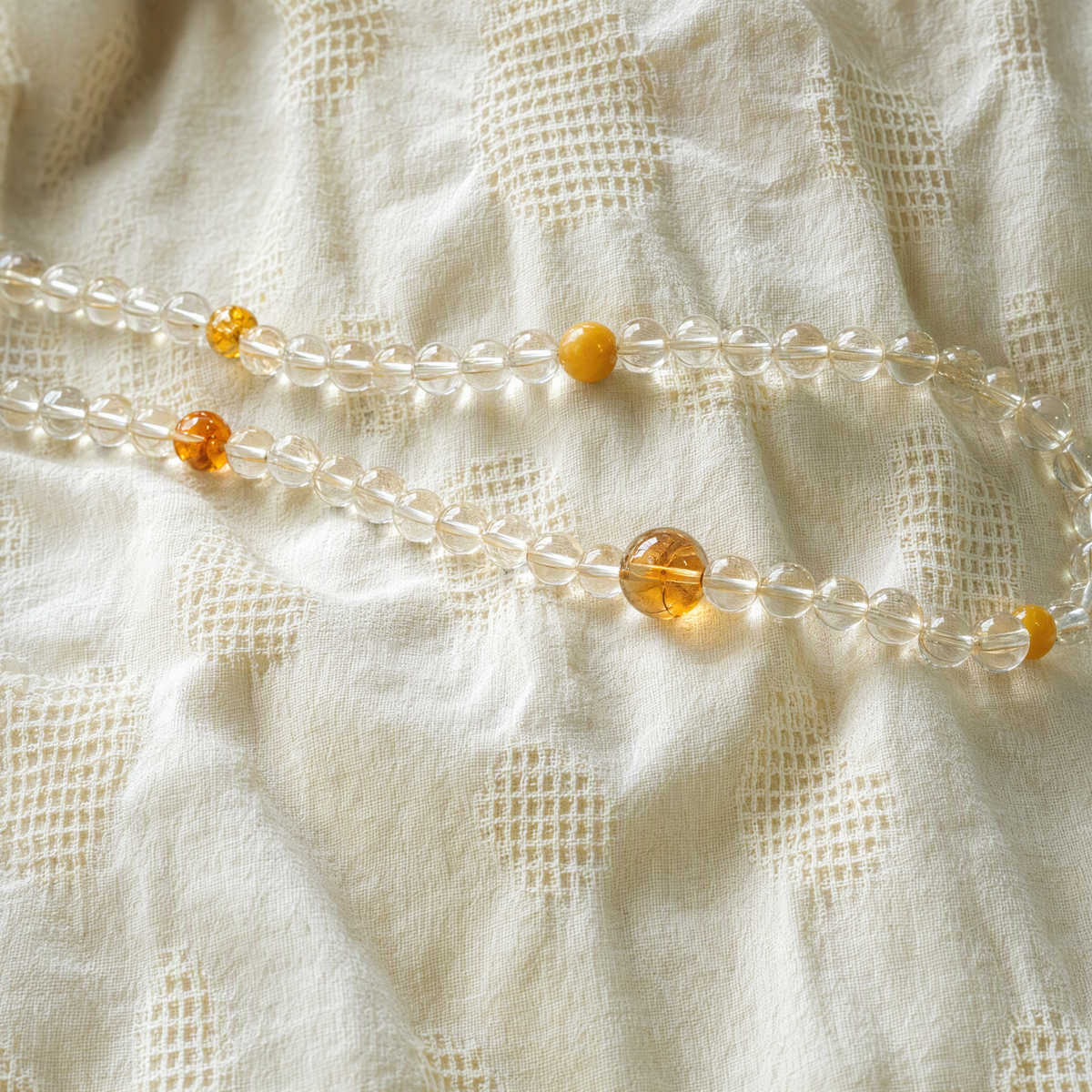 Natural Citrine & Tiger's Eye Double-Wrap Crystal Bracelet – Mixed Gemstones