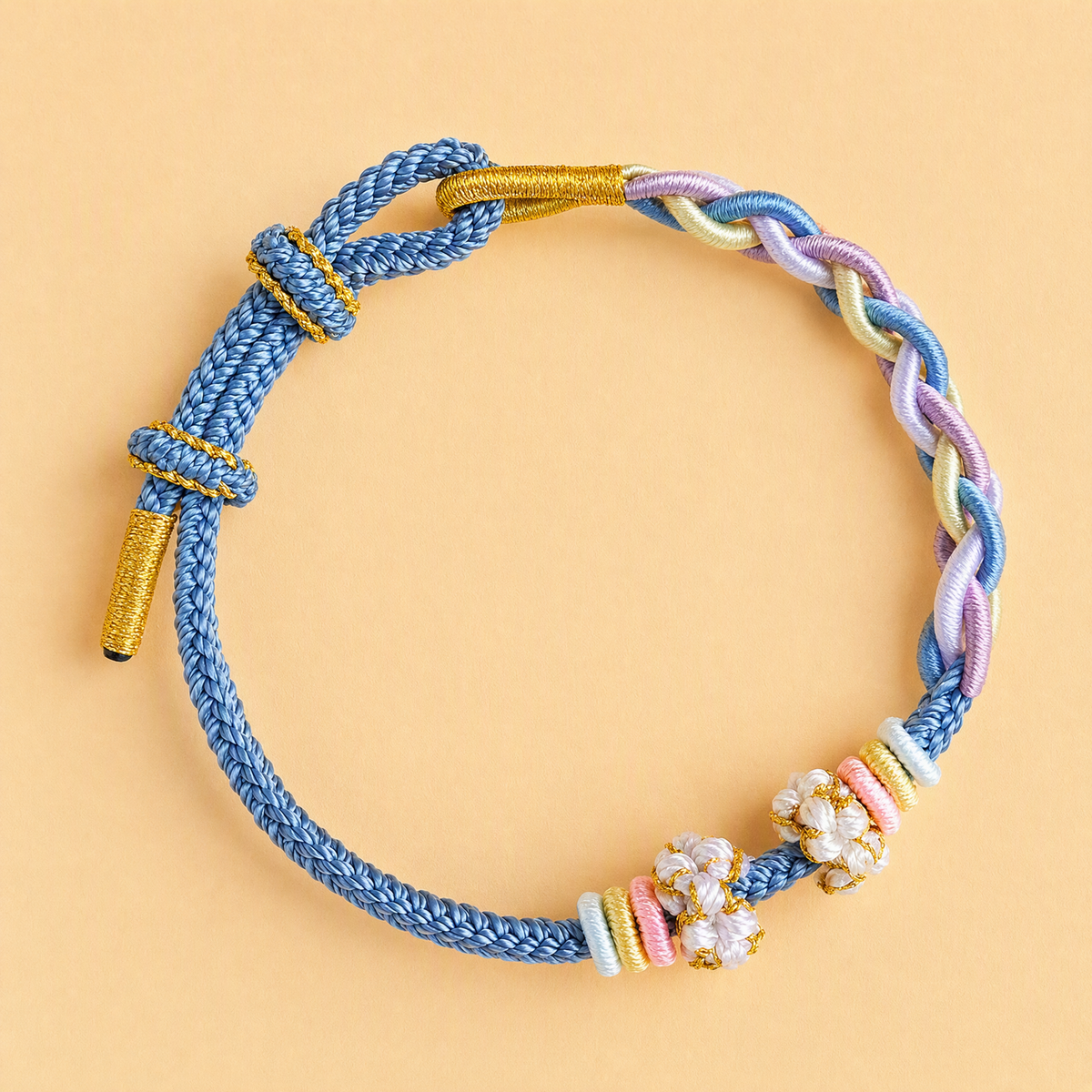 Adjustable DIY Woven Bracelet Base – Minimalist Bead-Compatible Lucky String Bracelet