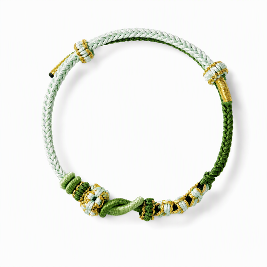 DIY Couple Woven Bracelet – Adjustable Peach Blossom String Bracelet for Custom Beads