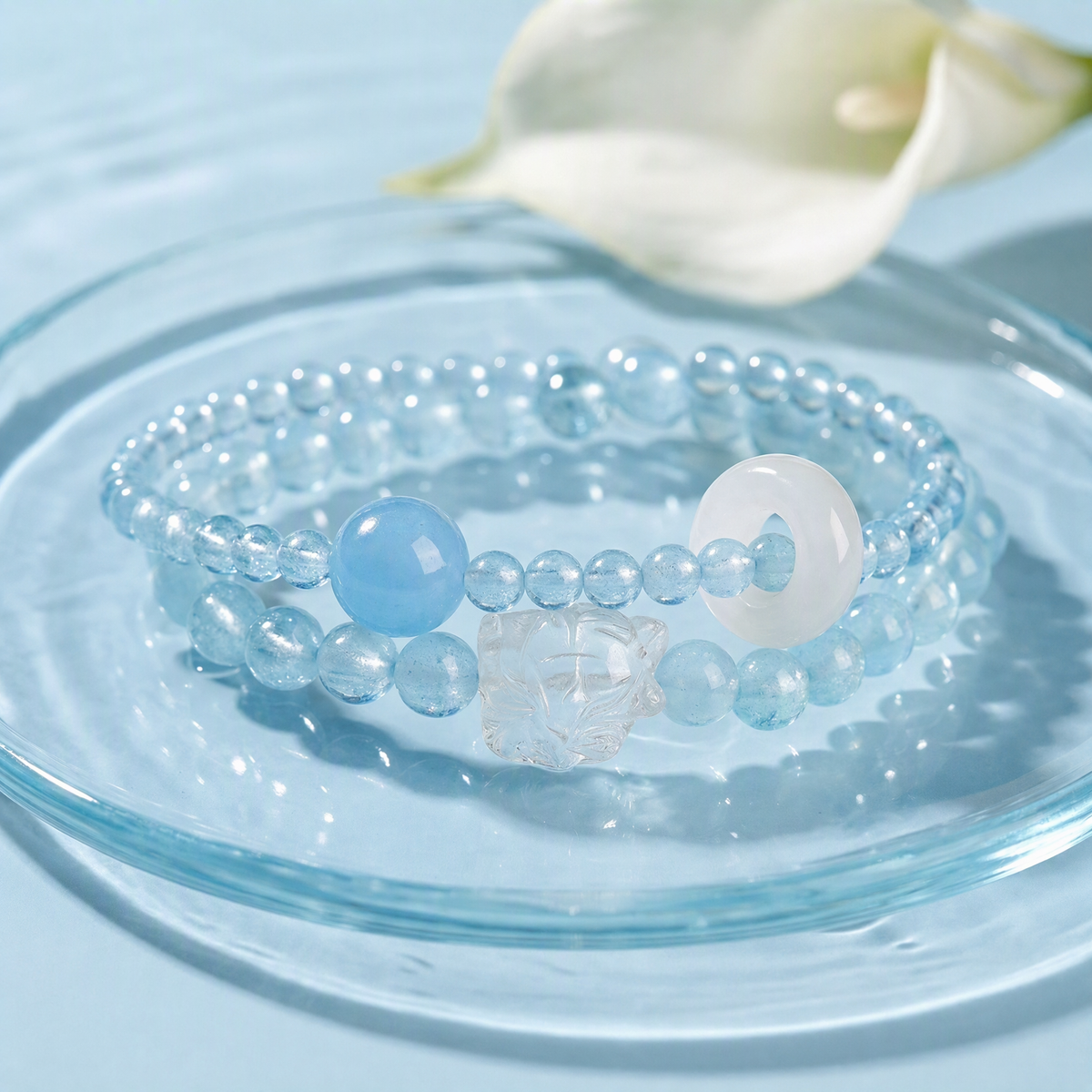 Double-Wrap Crystal Bracelet with Symbolic Charm – 10 Gemstone Designs