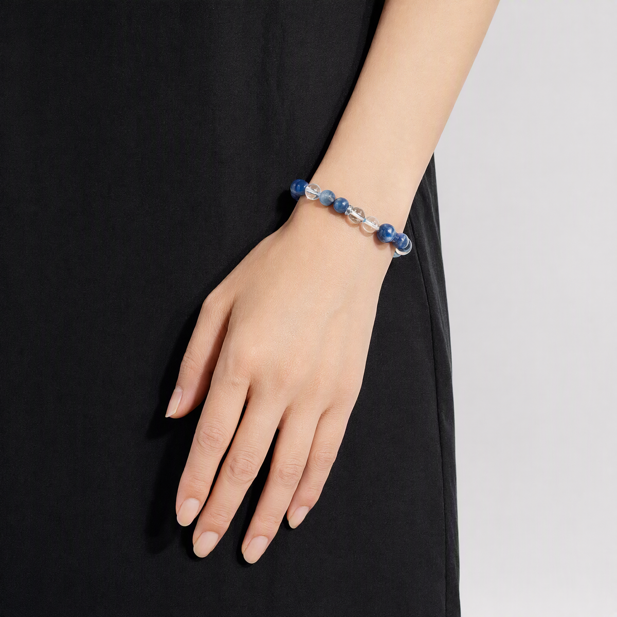 Natural Kyanite & Aquamarine Crystal Bracelet for Women – Blue Gemstone Jewelry