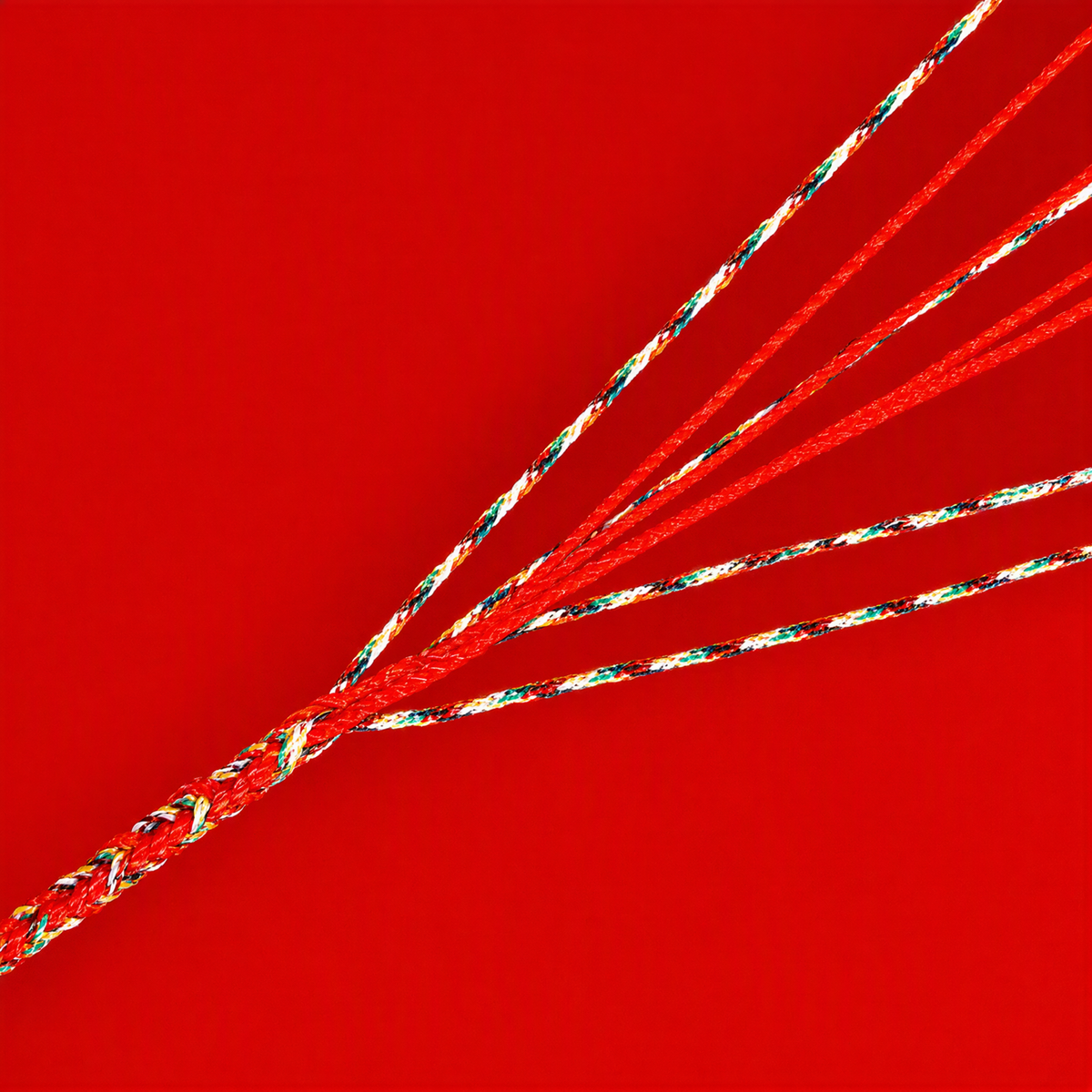Five Elements Woven Red String Bracelet – Adjustable Chinese-Inspired Good Luck Bracelet