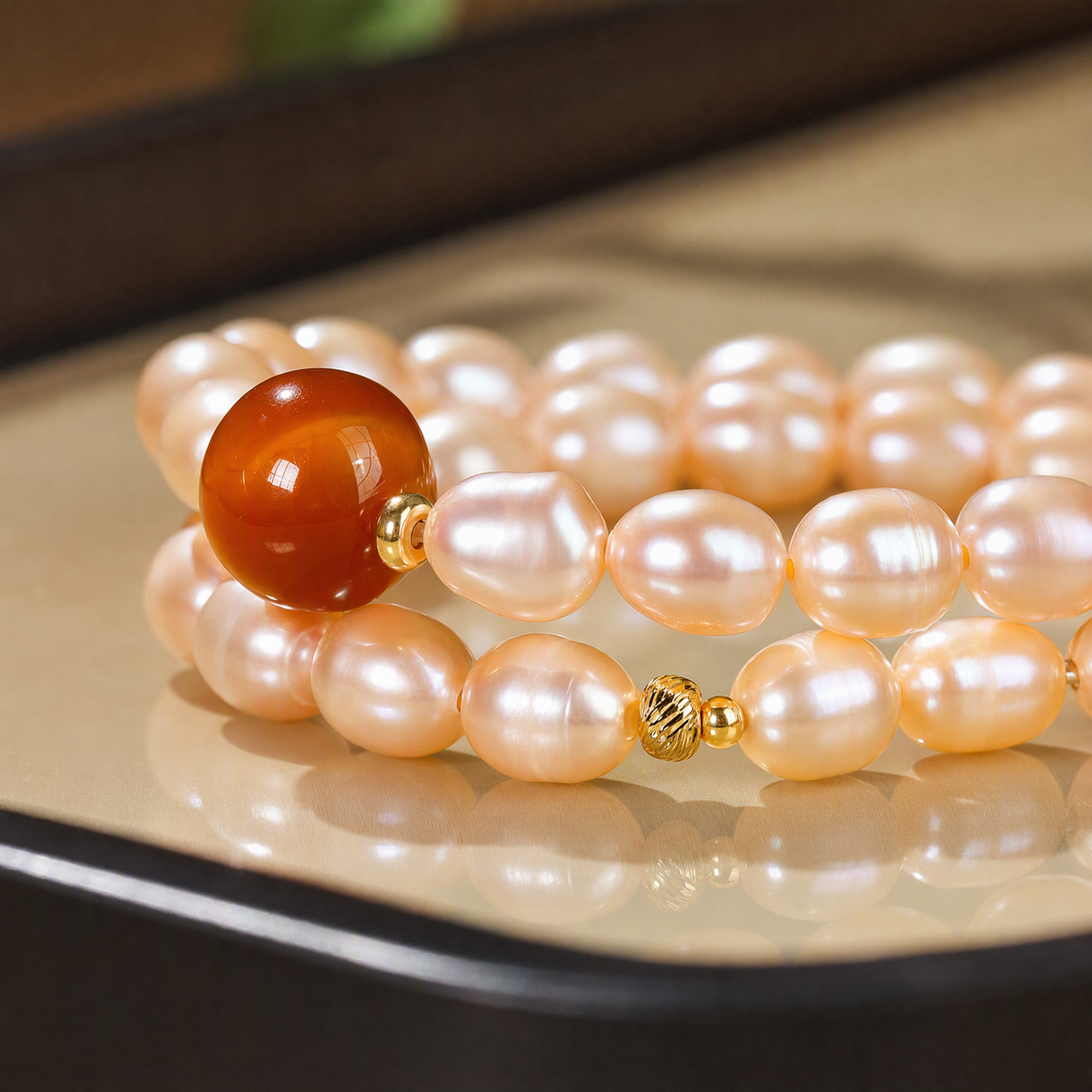 Freshwater Pearl & Golden Tiger’s Eye Multi-Wrap Bracelet