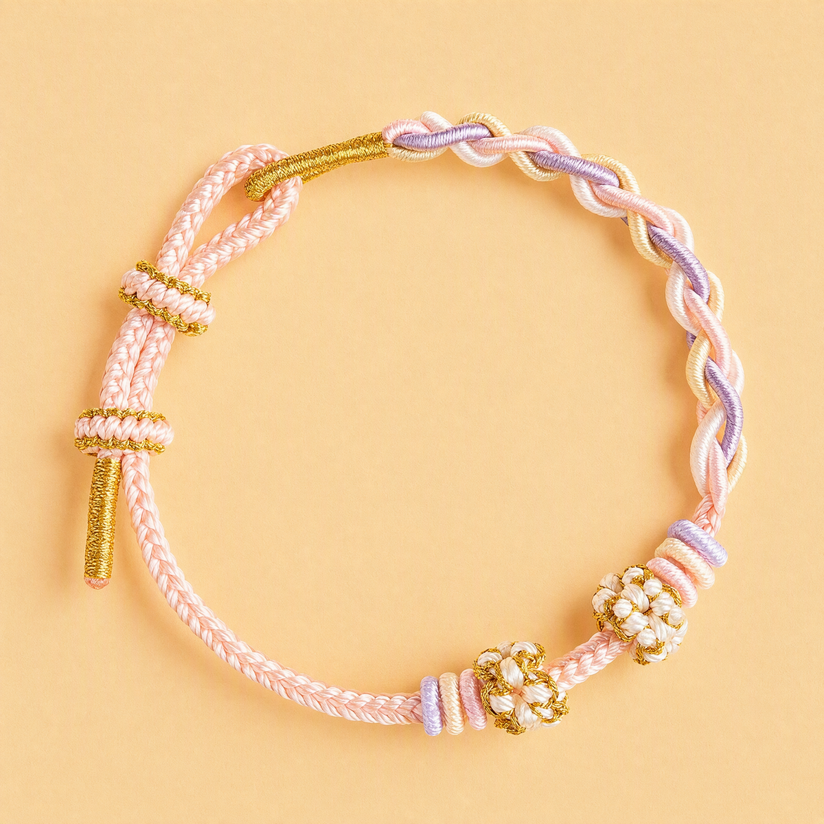 Adjustable DIY Woven Bracelet Base – Minimalist Bead-Compatible Lucky String Bracelet
