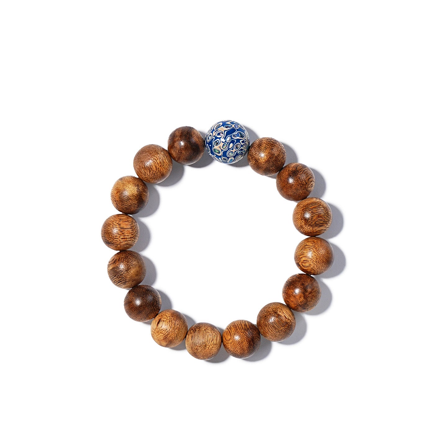 Handmade Small Leaf Red Sandalwood Beaded Bracelet For Men Decorated With Big Lacquer Beads Birthday Gift
