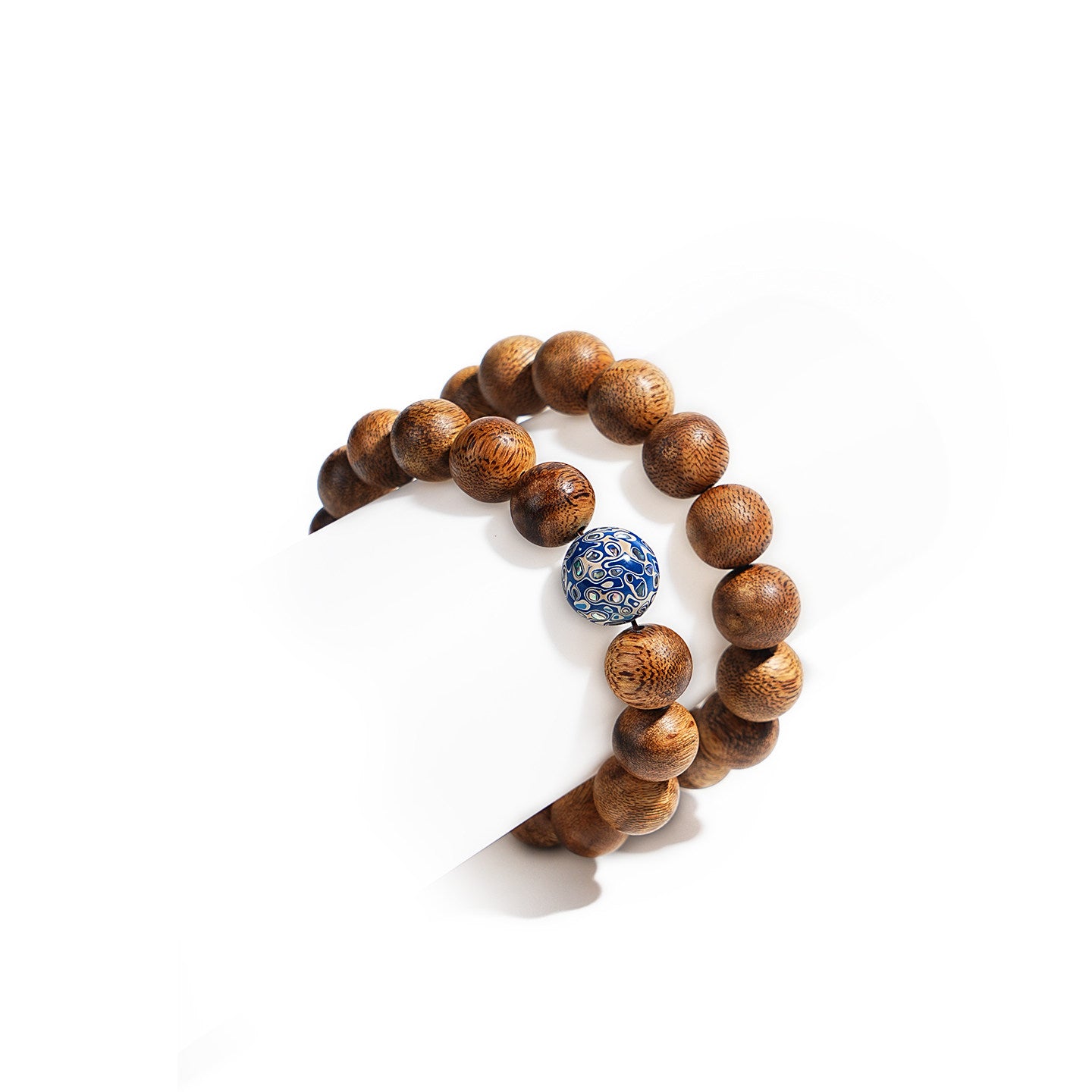 Handmade Small Leaf Red Sandalwood Beaded Bracelet For Men Decorated With Big Lacquer Beads Birthday Gift
