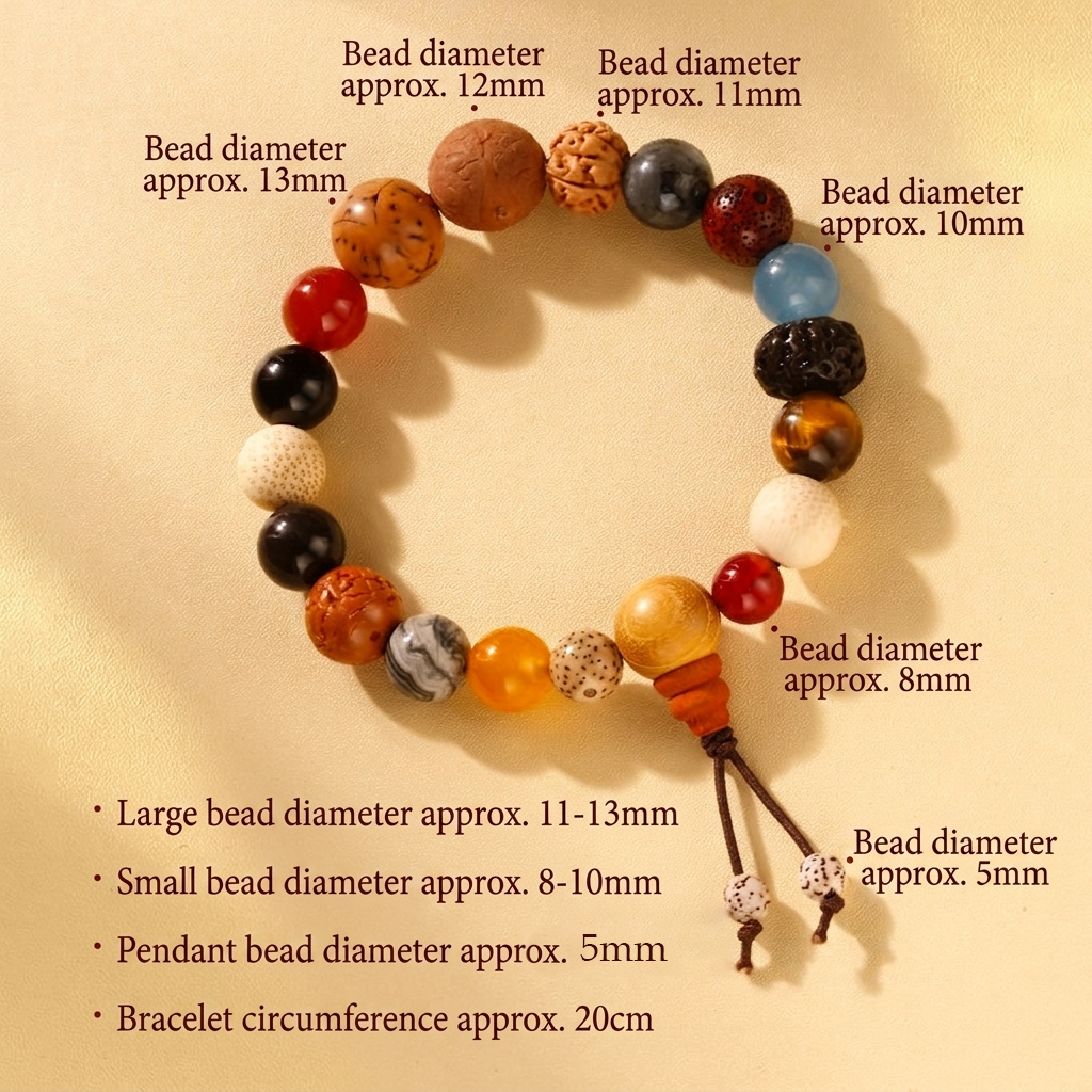 Vintage Zen Natural Seed & Crystal Bracelet | Healing Prayer Beaded Bracelet
